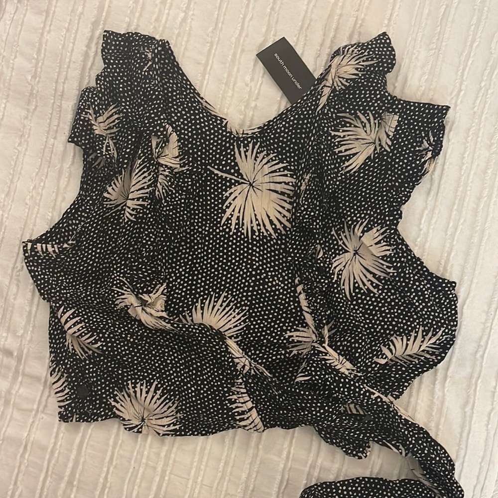 Wrap Tie Front Floral Blouse